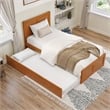 Canyon Twin XL Platform Bed with Matching Footboard & Trundle in Light Toffee