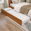Canyon Twin XL Platform Bed with Matching Footboard & Trundle in Light Toffee