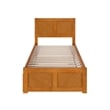 Canyon Twin XL Platform Bed with Matching Footboard & Trundle in Light Toffee