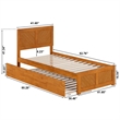 Canyon Twin XL Platform Bed with Matching Footboard & Trundle in Light Toffee