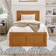 Canyon Twin XL Storage Wood Platform Bed with Matching Footboard in Light Toffee
