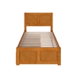 Canyon Twin XL Storage Wood Platform Bed with Matching Footboard in Light Toffee