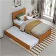 Canyon Twin Wood Platform Bed with Matching Footboard & Trundle in Light Toffee