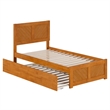 Canyon Twin Wood Platform Bed with Matching Footboard & Trundle in Light Toffee