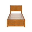 Canyon Twin Wood Platform Bed with Matching Footboard & Trundle in Light Toffee