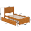 Canyon Twin Wood Platform Bed with Matching Footboard & Trundle in Light Toffee