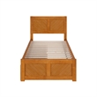 Canyon Twin Storage Wood Platform Bed with Matching Footboard in Light Toffee