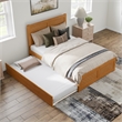 Canyon Full Wood Platform Bed with Matching Footboard & Trundle in Light Toffee
