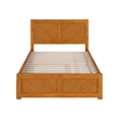 Canyon Full Wood Platform Bed with Matching Footboard & Trundle in Light Toffee