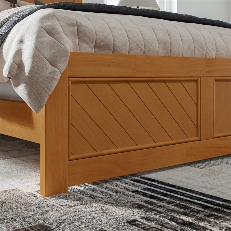 Canyon Full Foundation Bed Frame with Matching Footboard in Light Toffee