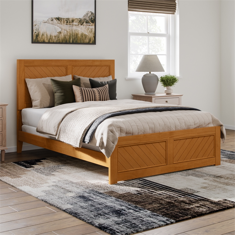 Canyon Full Foundation Bed Frame with Matching Footboard in Light Toffee