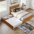 Canyon Full Wood Platform Bed with Matching Footboard & Trundle in Light Toffee