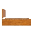 Canyon Full Wood Platform Bed with Matching Footboard & Trundle in Light Toffee