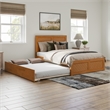 Canyon Full Wood Platform Bed with Matching Footboard & Trundle in Light Toffee
