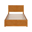 Canyon Full Wood Platform Bed with Matching Footboard & Trundle in Light Toffee