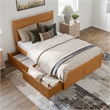 Canyon Full Storage Wood Platform Bed with Matching Footboard in Light Toffee
