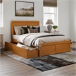 Canyon Full Storage Wood Platform Bed with Matching Footboard in Light Toffee