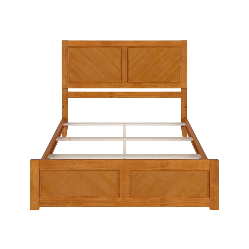 Canyon Queen Foundation Bed Frame with Matching Footboard in Light Toffee