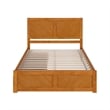 Canyon Queen Storage Wood Platform Bed with Matching Footboard in Light Toffee