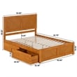 Canyon Queen Storage Wood Platform Bed with Matching Footboard in Light Toffee