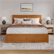 Canyon King Wood Platform Bed with Matching Footboard & Trundle in Light Toffee