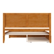 Canyon King Wood Platform Bed with Matching Footboard & Trundle in Light Toffee
