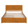 Canyon King Wood Platform Bed with Matching Footboard & Trundle in Light Toffee