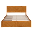 Canyon King Storage Wood Platform Bed with Matching Footboard in Light Toffee