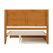 Clayton Queen Wood Platform Bed with Panel Footboard & Trundle in Light Toffee