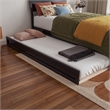 Twin Mid-Century Modern Solid Wood Trundle Bed in Black