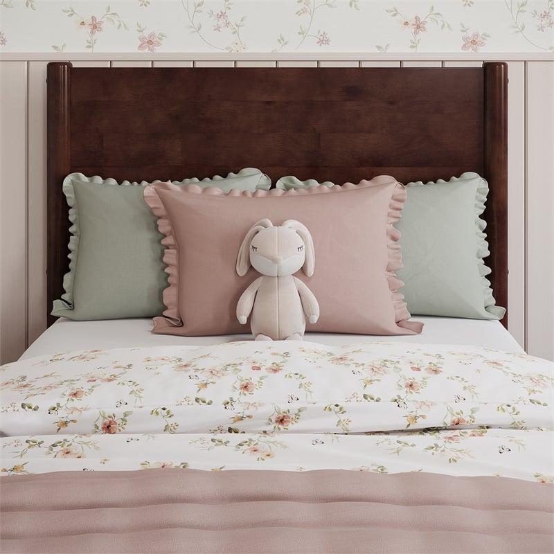 Pasadena Twin Solid Wood Panel Headboard in Walnut