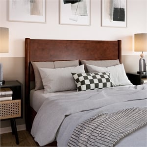 Pasadena Full Solid Wood Panel Headboard in Walnut