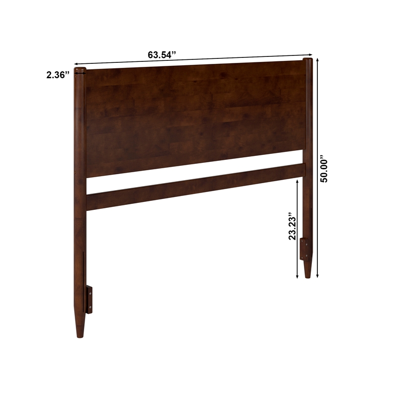 Pasadena Queen Solid Wood Panel Headboard in Walnut