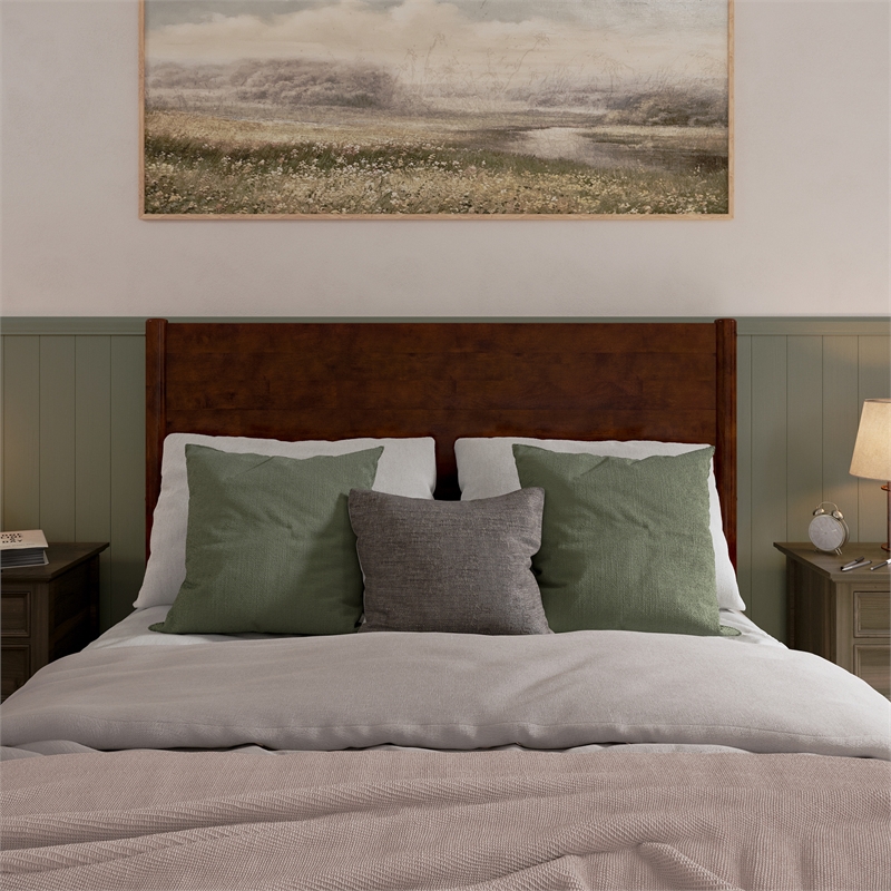 Pasadena Queen Solid Wood Panel Headboard in Walnut
