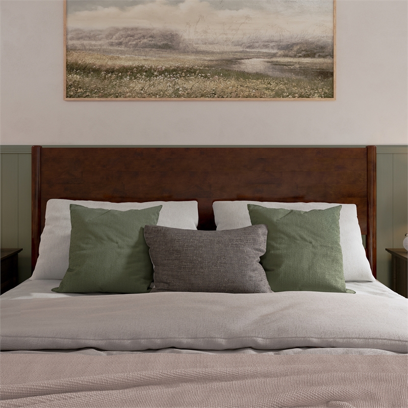 Pasadena King Solid Wood Panel Headboard in Walnut Brown