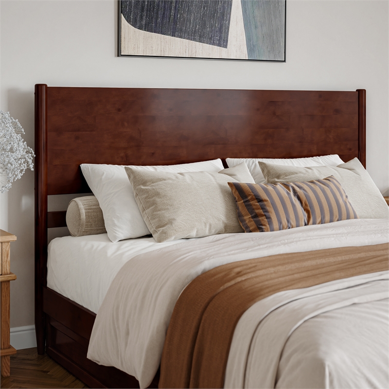 Pasadena King Solid Wood Panel Headboard in Walnut Brown