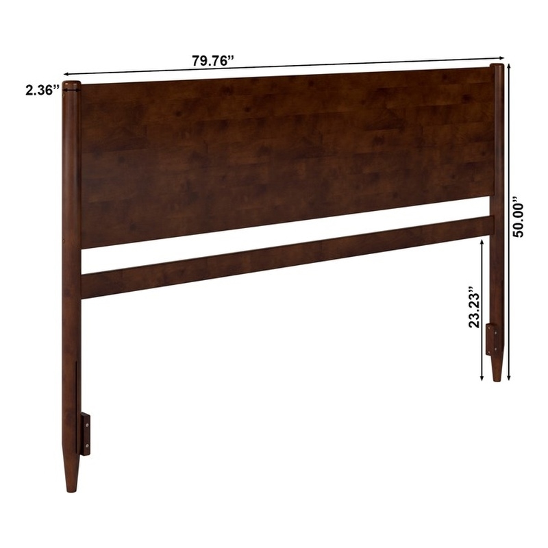 Pasadena King Solid Wood Panel Headboard in Walnut Brown