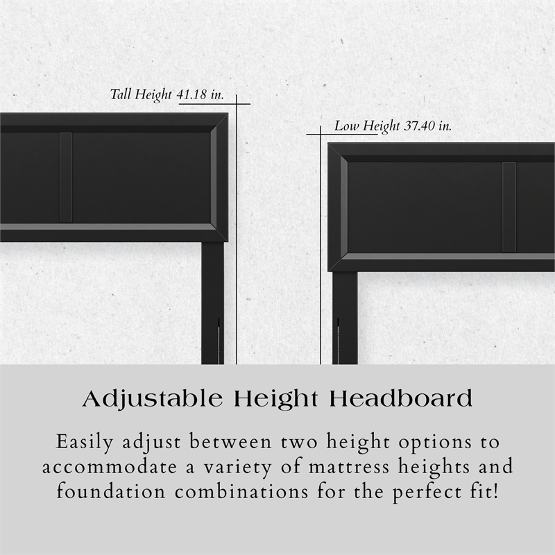 Sophia Full Solid Wood Headboard in Black