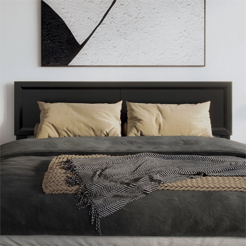 Sophia Queen Solid Wood Headboard in Black