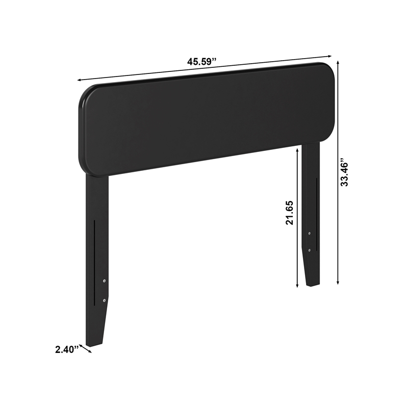 Florence Twin Solid Wood Headboard in Black