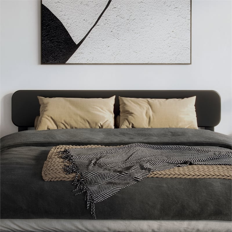 Florence Queen Solid Wood Headboard in Black