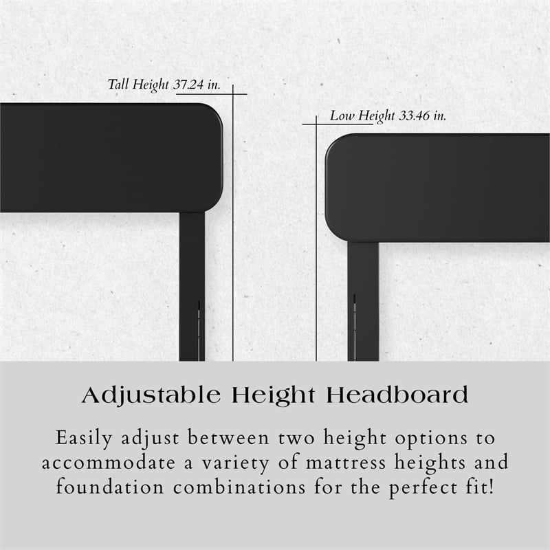 Florence Queen Solid Wood Headboard in Black