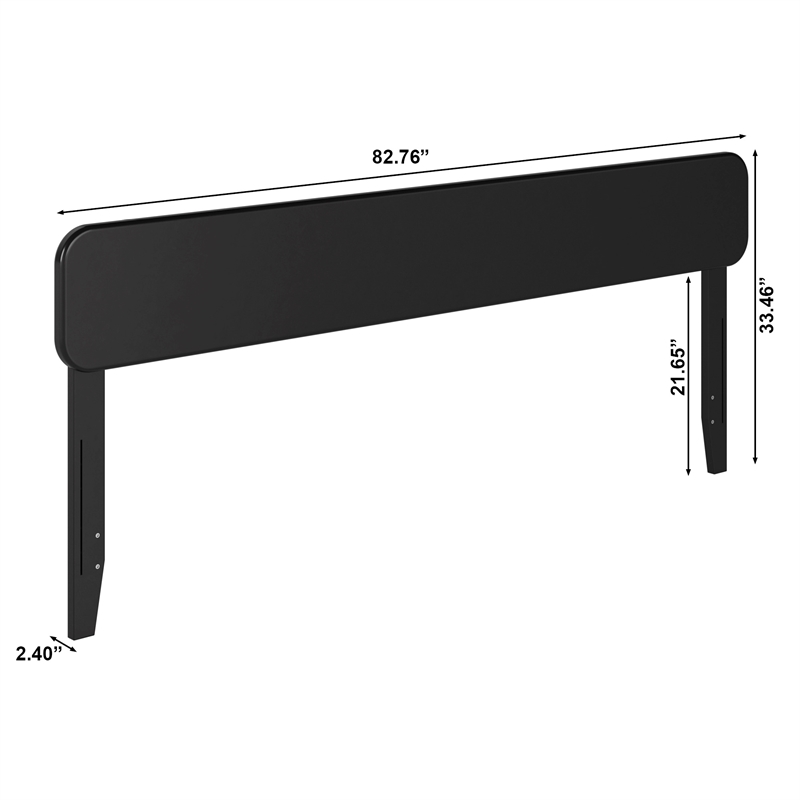 Florence King Solid Wood Headboard in Black