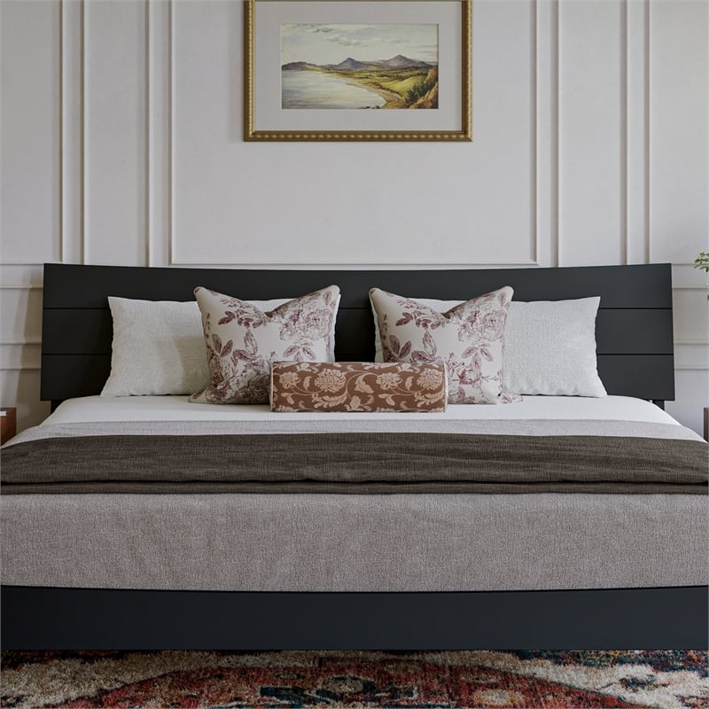 Phoenix King Solid Wood Headboard in Black