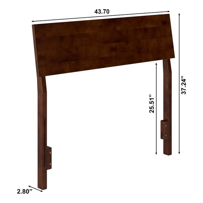 Bradford Twin Solid Wood Headboard in Walnut