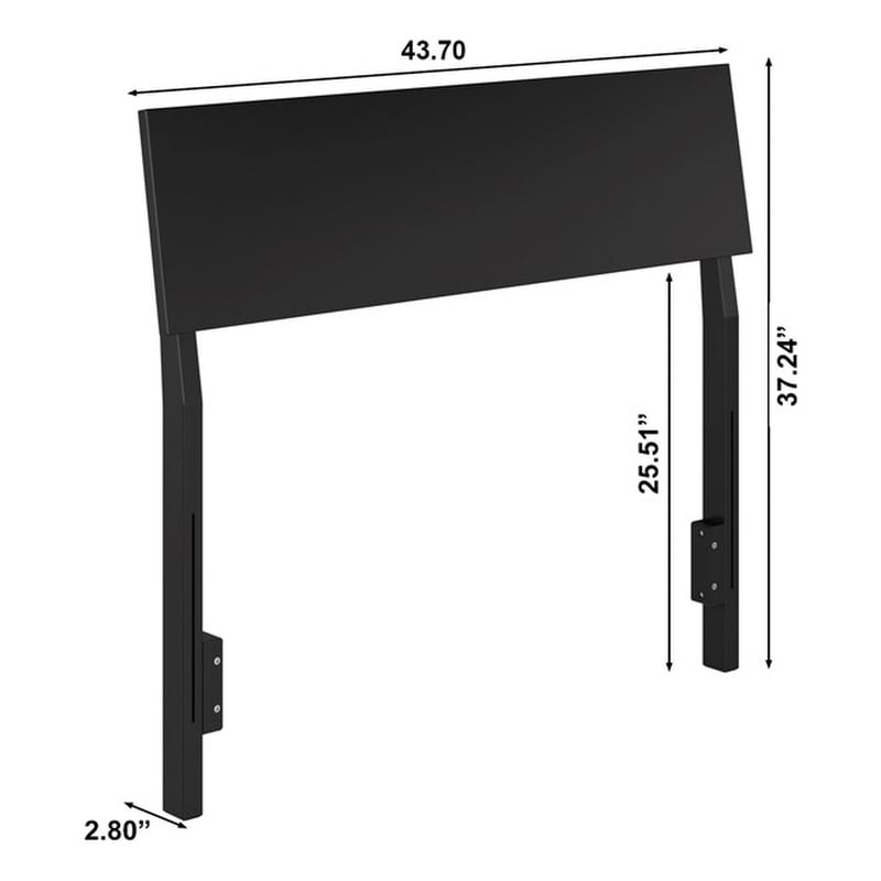 Bradford Twin Solid Wood Headboard in Black