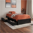 Barcelona Twin XL Panel Platform Bed with 2 Storage Drawers in Black