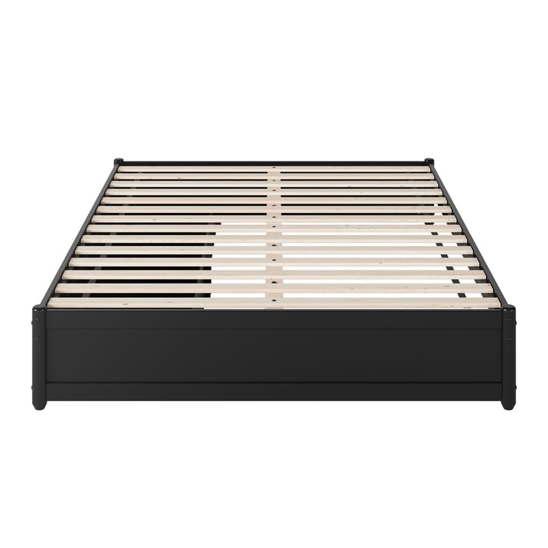 Barcelona Queen Panel Platform Bed with 2 Storage Drawers in Black