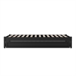 Barcelona Twin Solid Wood Panel Platform Bed with Twin Trundle in Black
