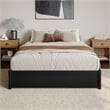 Barcelona Queen Solid Wood Panel Platform Bed with Twin XL Trundle in Black